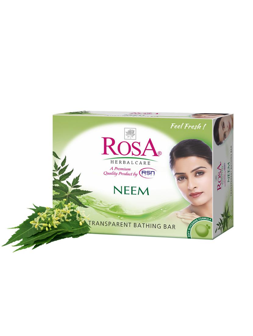 rosa transparent aloevera & neem gel soap i skin conditioners for moisturized skin i glyecrin bathing bar i pack 6 *100g each - 21716372 - Standard Image - 2