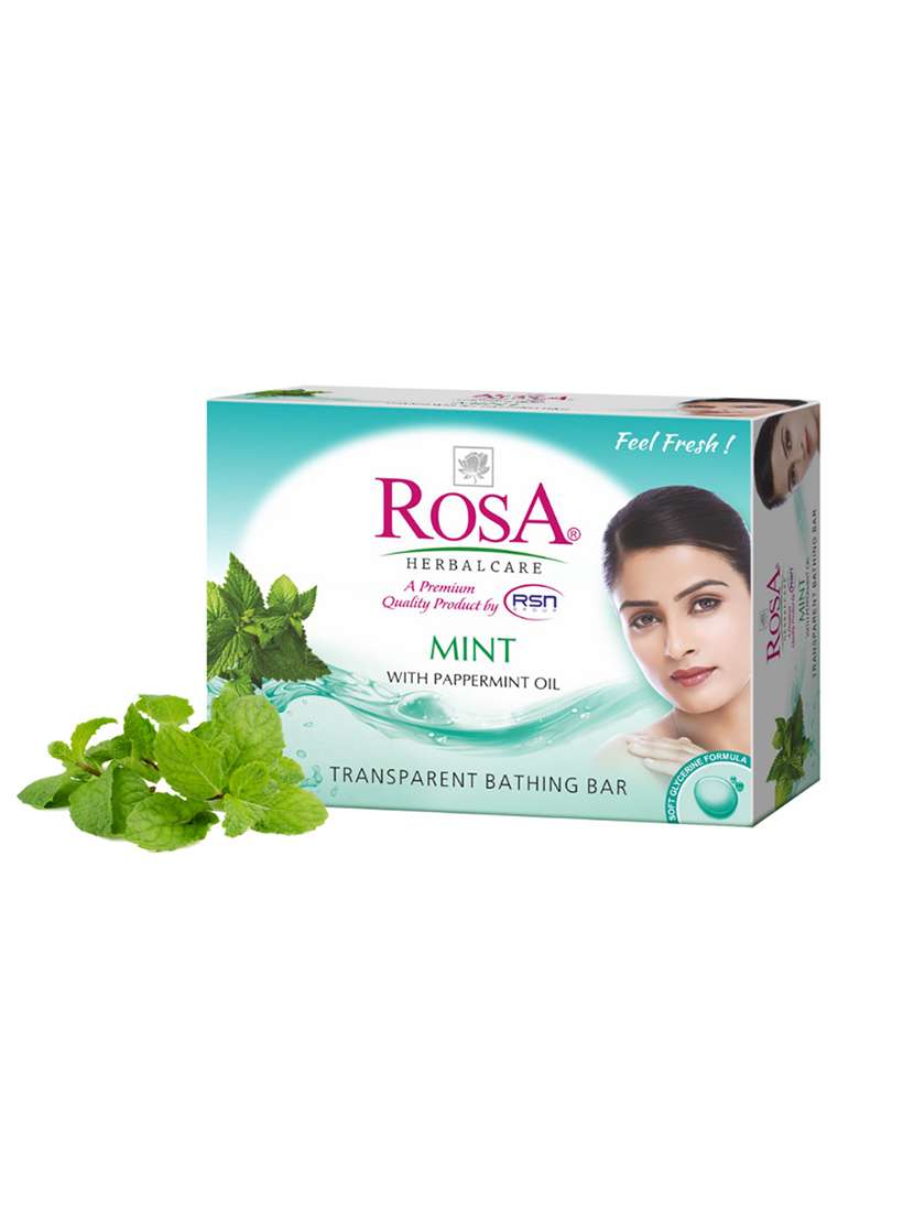 rosa transparent mint & rose gel soap i skin conditioners for moisturized skin i glyecrin bathing bar i pack 6 *100g each - 21716385 -  Standard Image - 2
