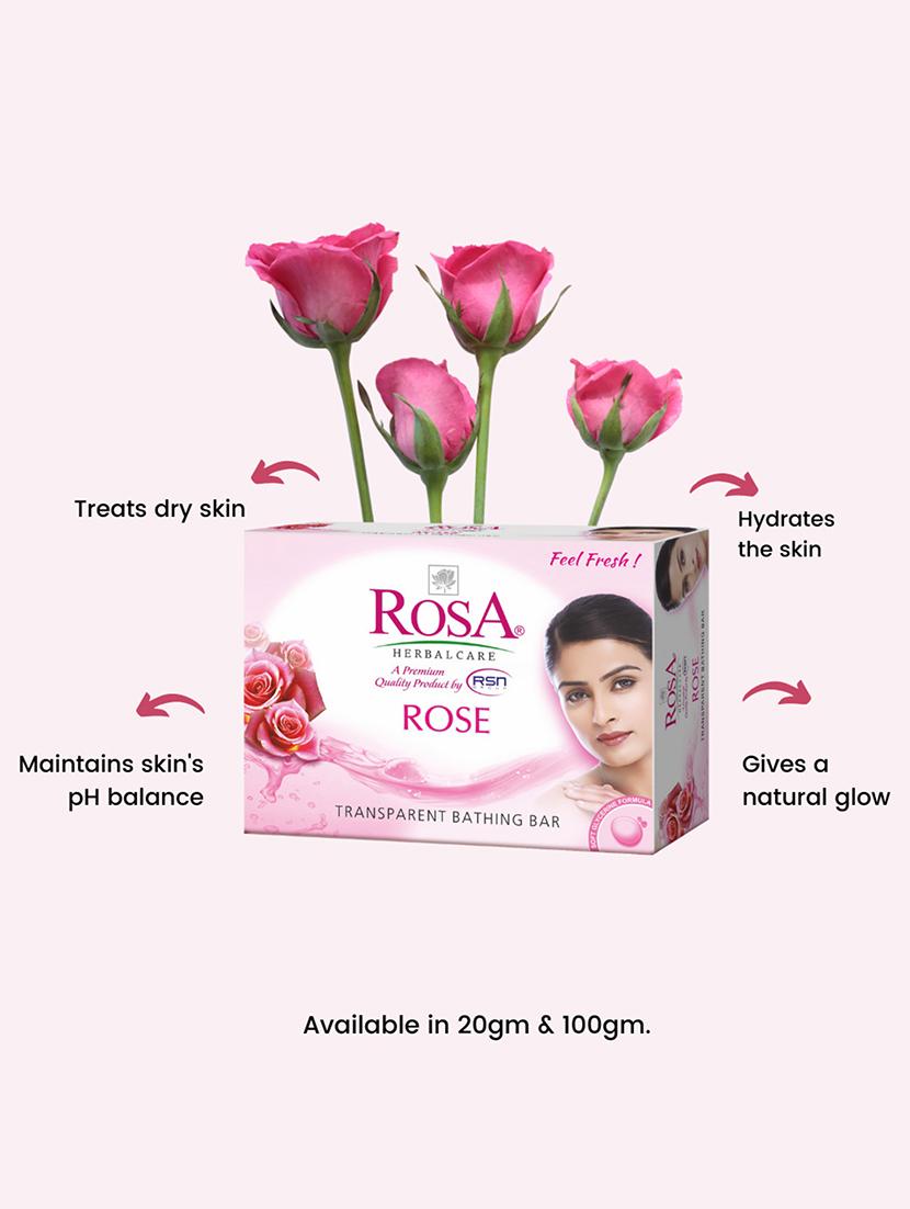 rosa transparent rose gel soap i skin conditioners for moisturized skin i glyecrin bathing bar i pack 6 *100g each - 21716429 - Standard Image - 2