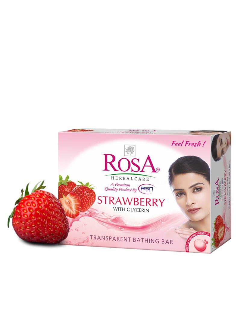 rosa transparent strawberry, peach & olive bathing bar i skin conditioners for moisturized skin i glyecrin soap i 4 *100g each - 21716432 - Standard Image - 2