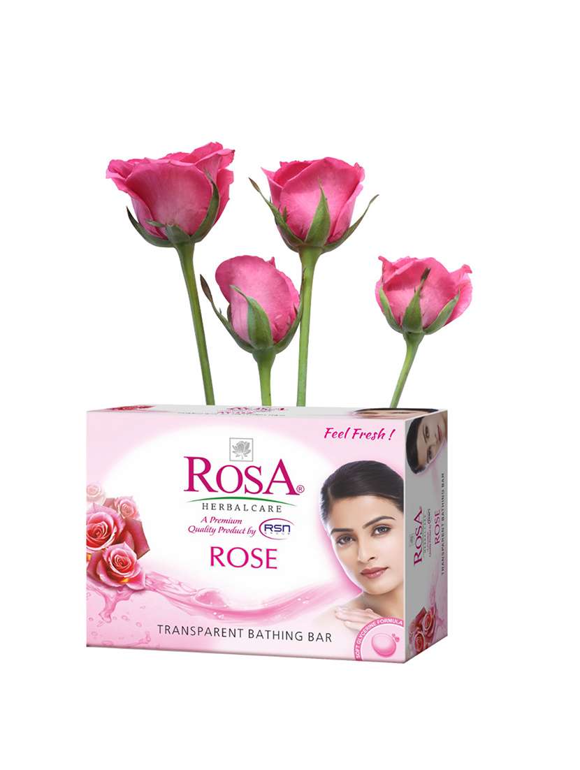 rosa transparent strawberry & rose bathing bar i skin conditioners for moisturized skin i glyecrin soap i pack 4 *100g each - 21716434 -  Standard Image - 2