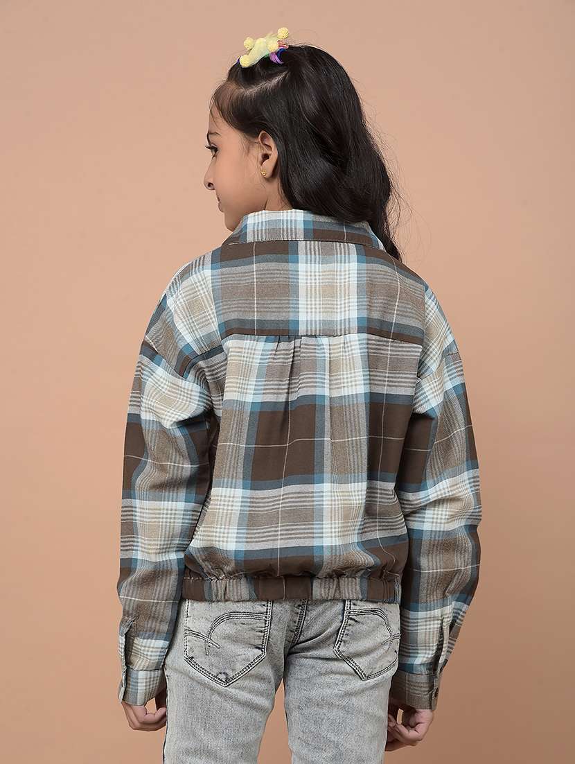 girls long sleeves checkered shirt - 21716476 -  Standard Image - 2