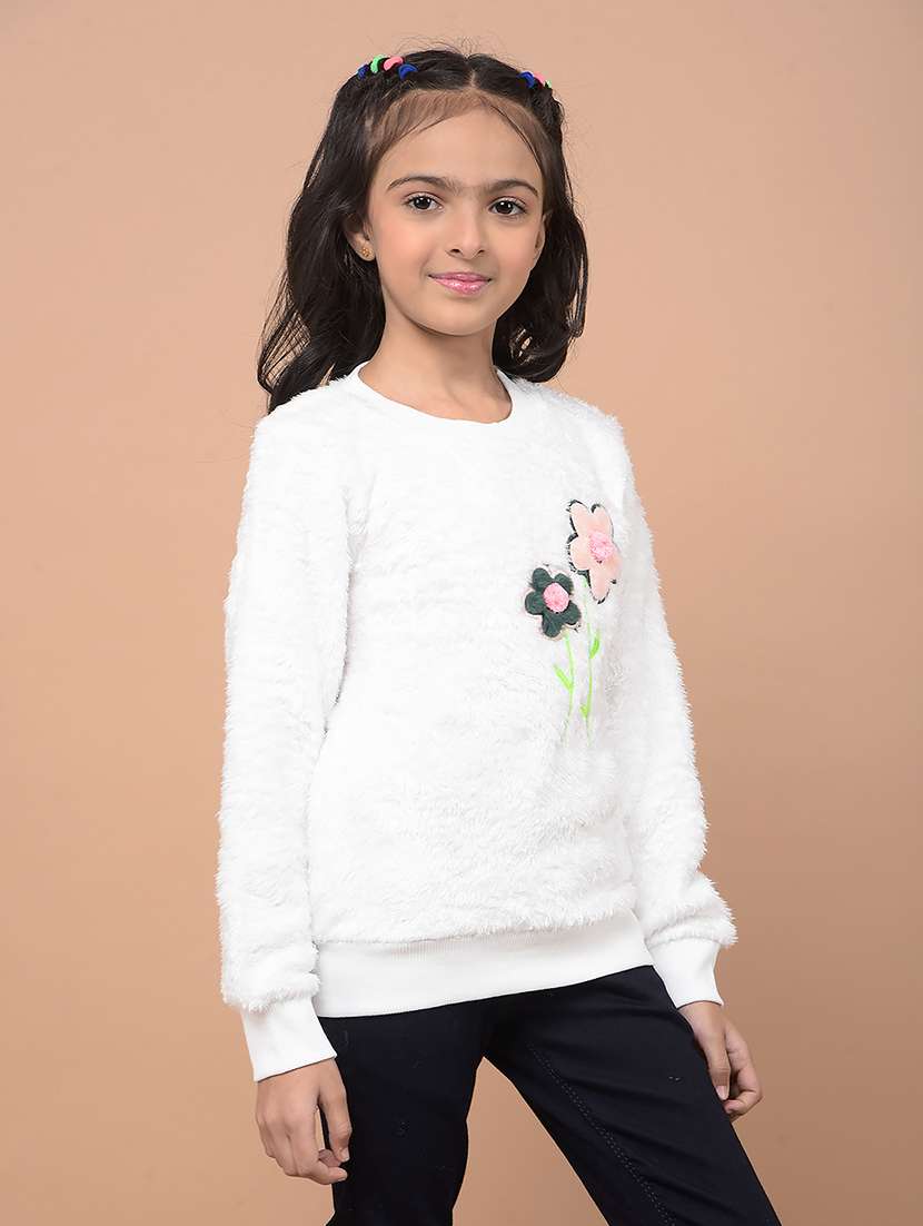 girls long sleeves front print sweatshirt - 21716478 -  Standard Image - 2