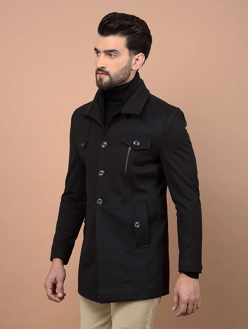 men solid long sleeve coat - 21716506 -  Standard Image - 2
