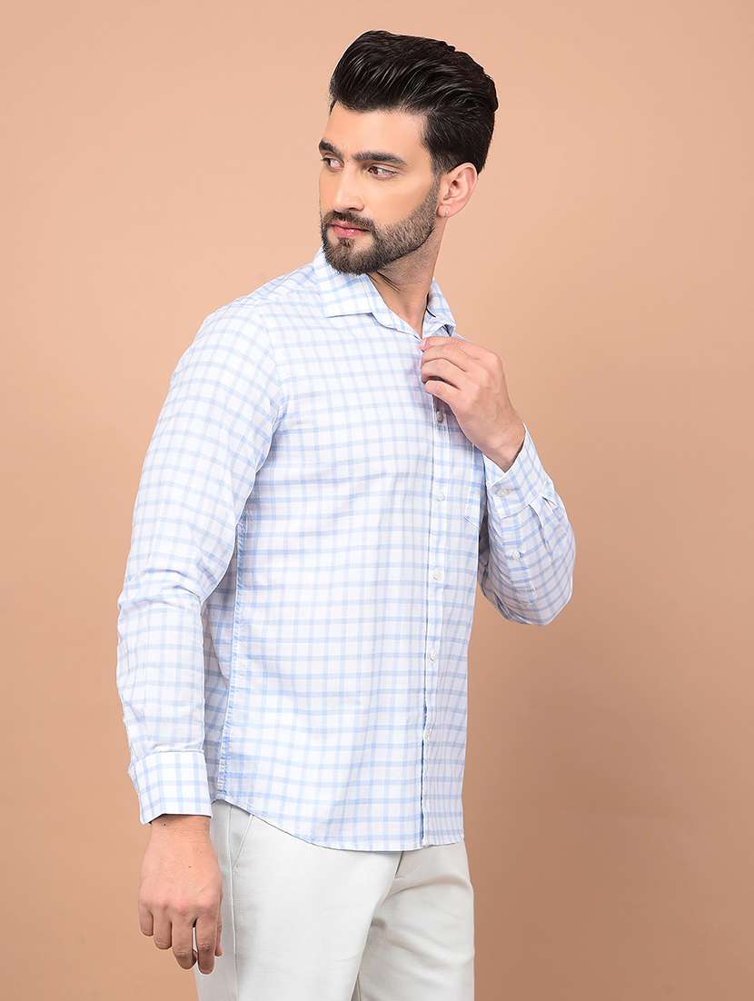 men long sleeves checkered casual shirt - 21716518 - Standard Image - 2
