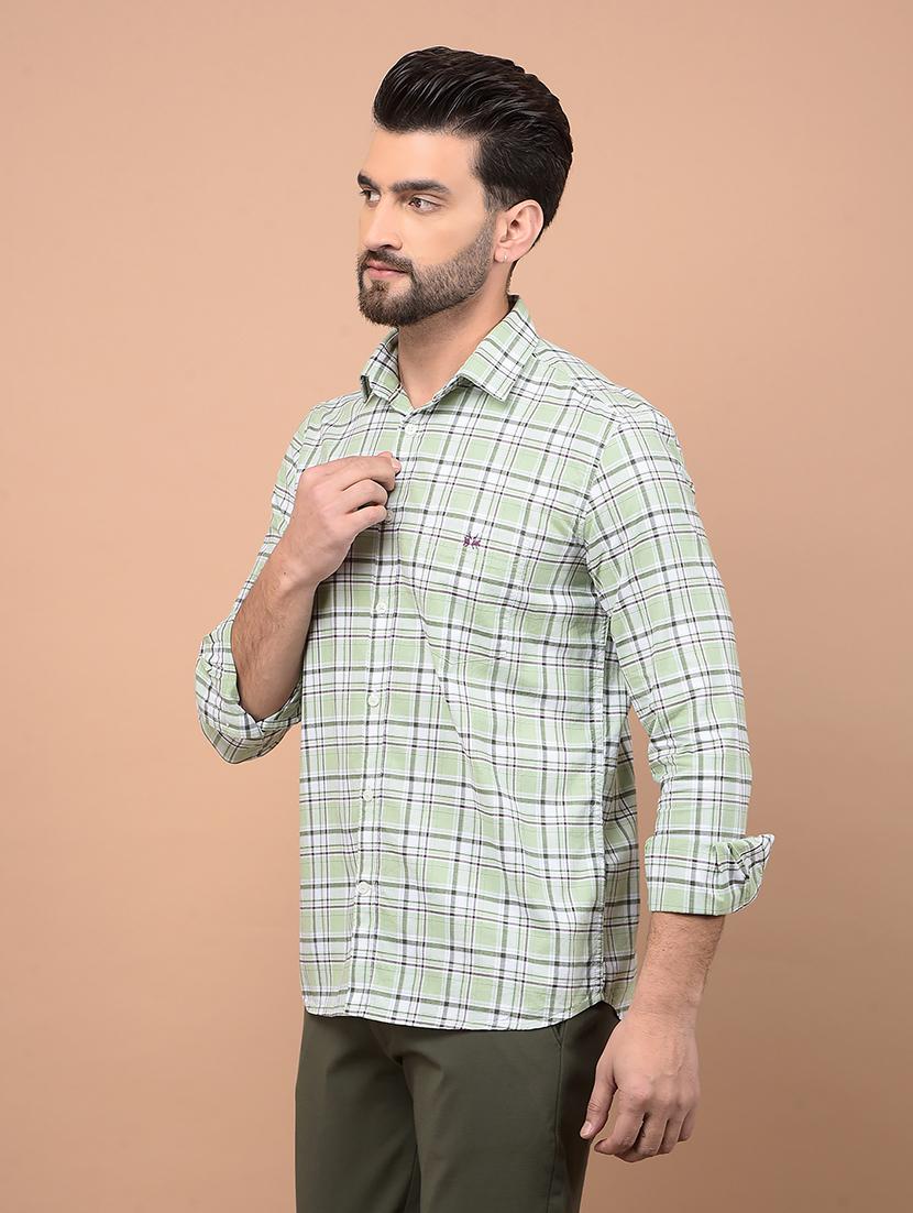 men long sleeves checkered casual shirt - 21716524 - Standard Image - 2