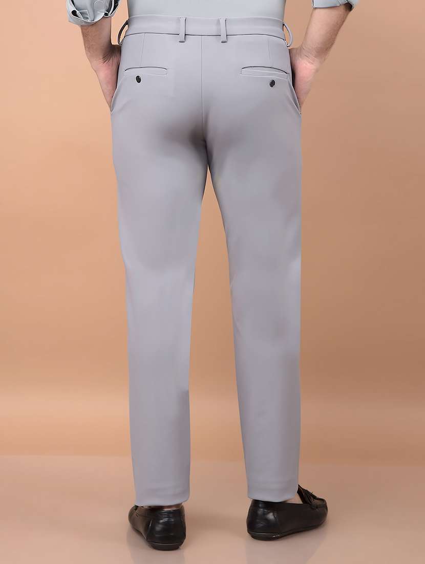 men solid flat front casual trouser - 21716547 -  Standard Image - 2