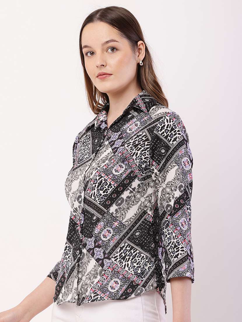 women printed collared regular shirt - 21716594 -  Standard Image - 2