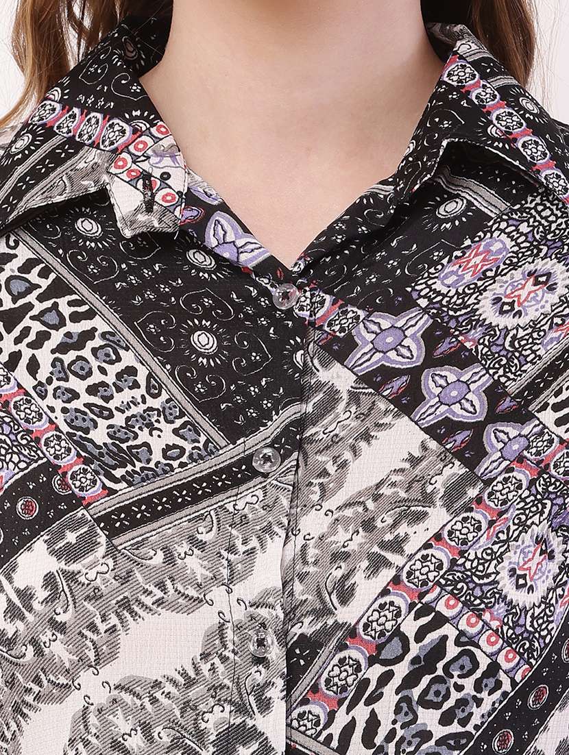 women printed collared regular shirt - 21716594 -  Standard Image - 7