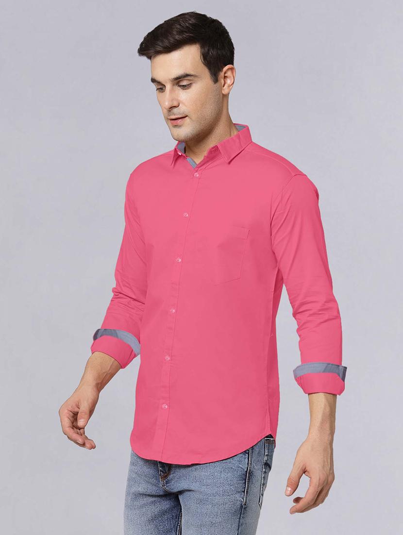men long sleeves solid casual shirt - 21716600 - Standard Image - 2