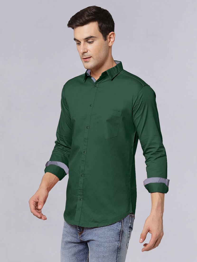 men long sleeves solid casual shirt - 21716603 - Standard Image - 2