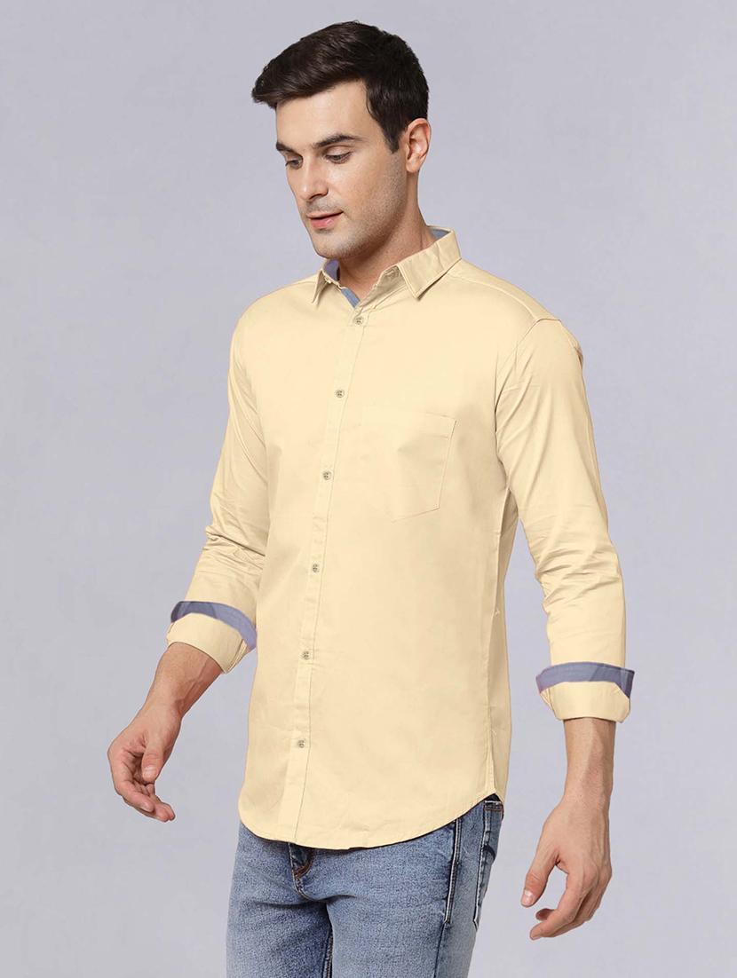 men long sleeves solid casual shirt - 21716606 - Standard Image - 2