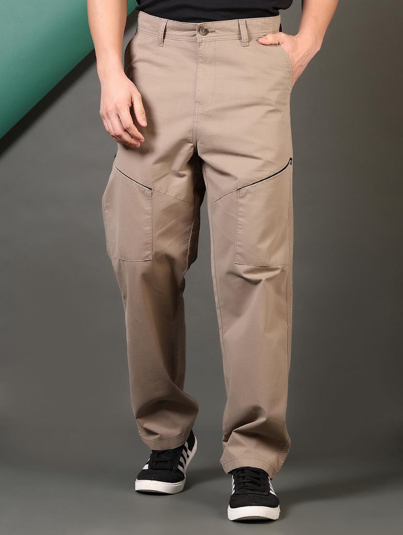 men solid mid rise casual chinos - 21716705 -  Zoom Image - 0