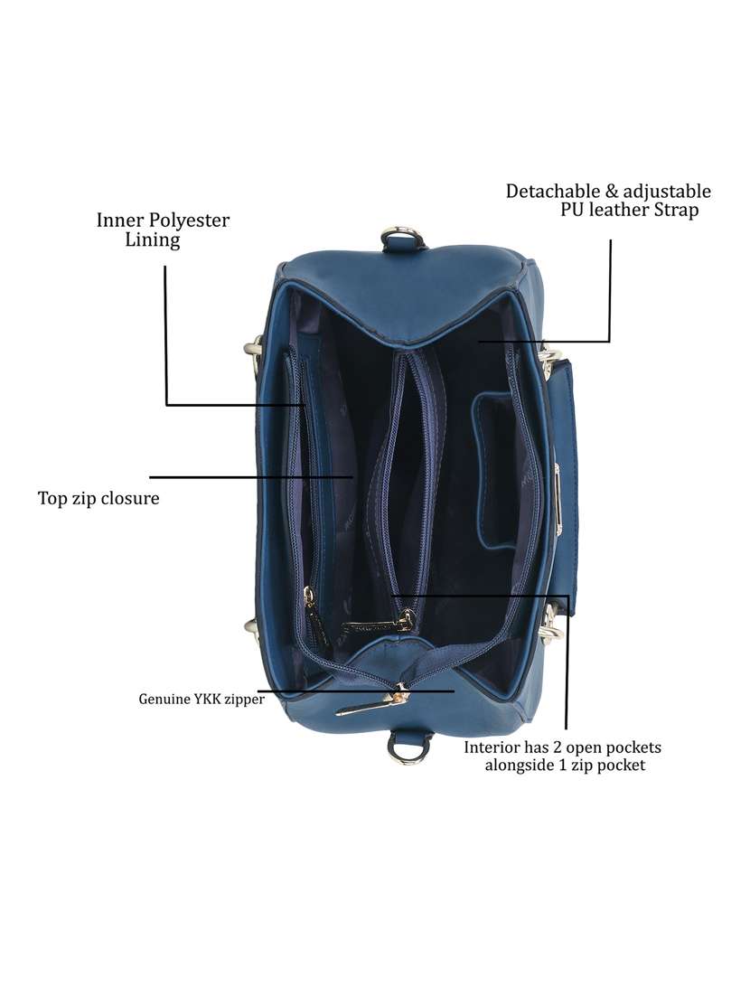 women solid handbag with detachable strap - 21717083 -  Standard Image - 2