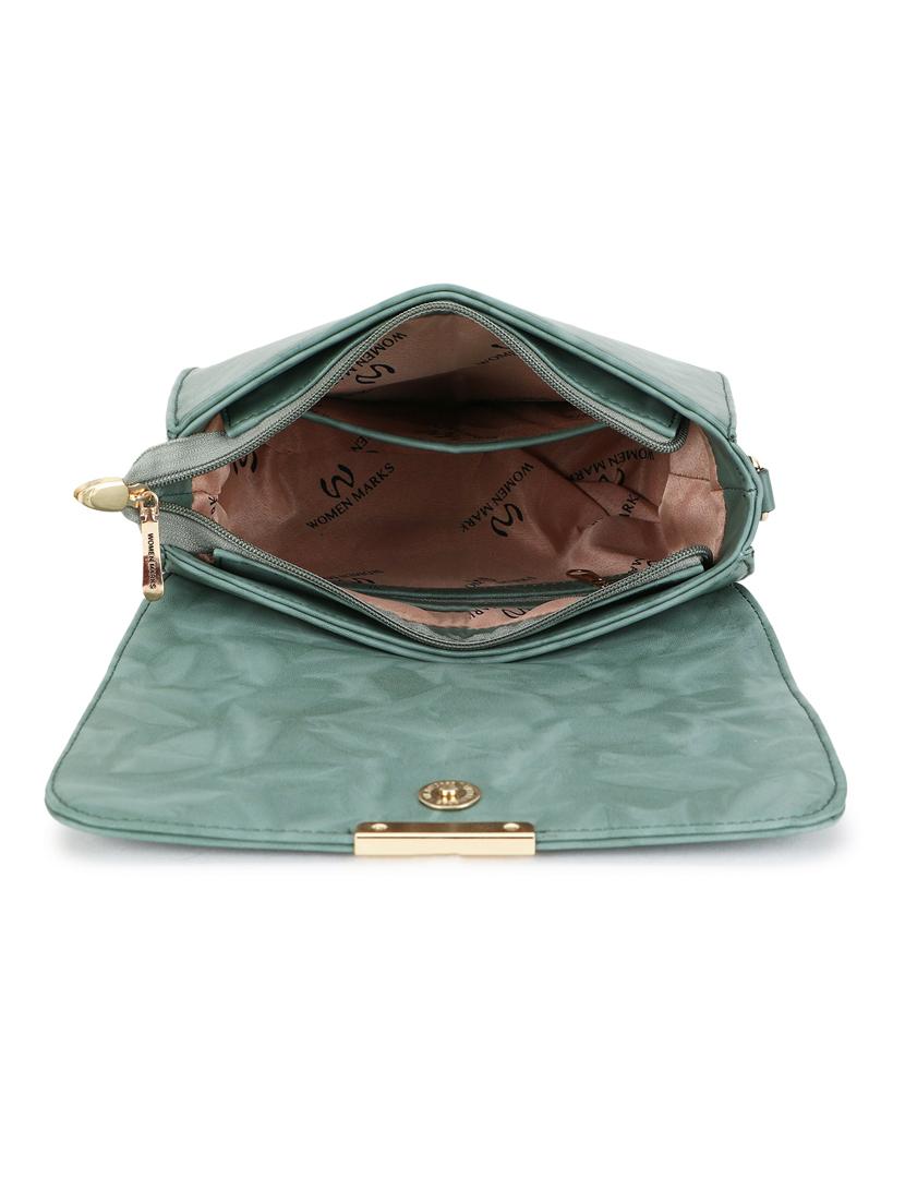 women green (pu) structured sling bag - 21717087 - Standard Image - 2