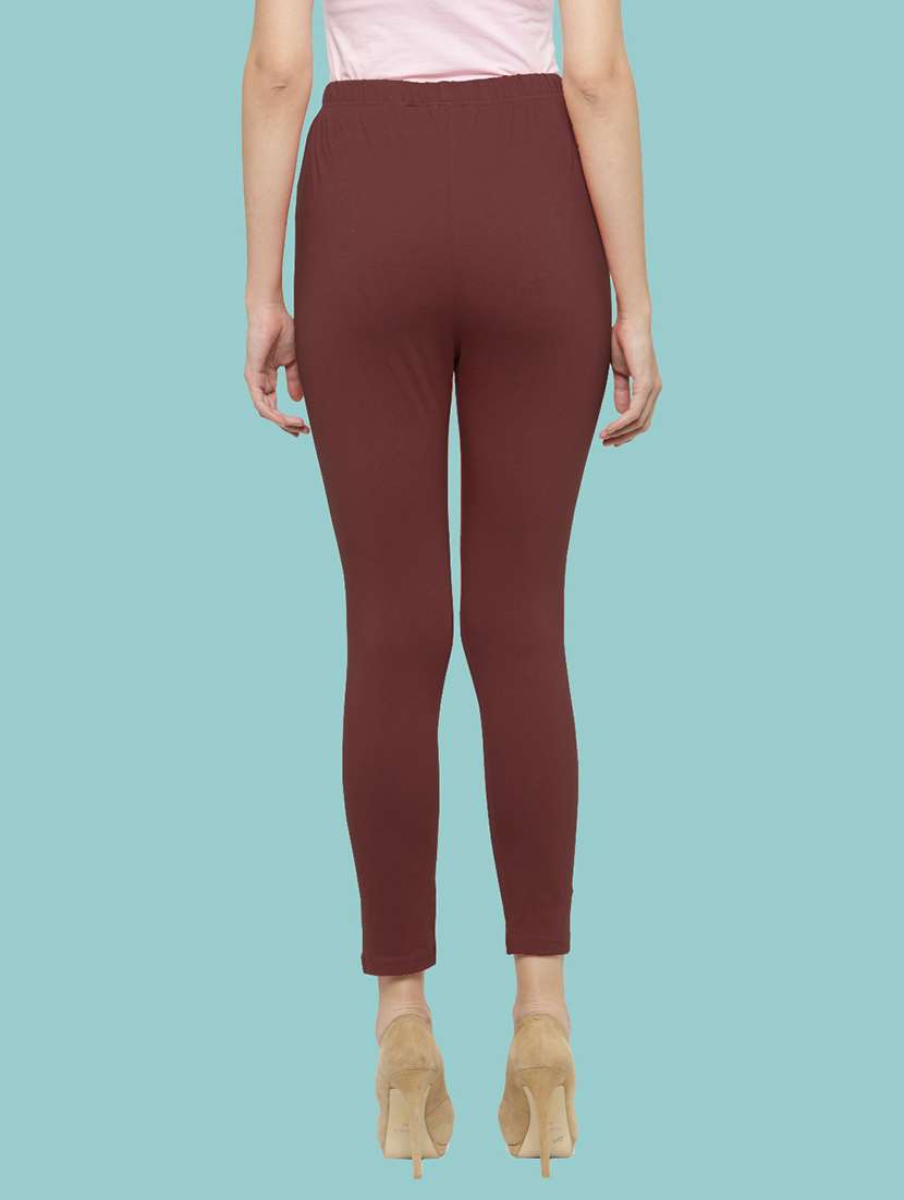 women solid ankle lenght legging - 21717300 -  Standard Image - 2