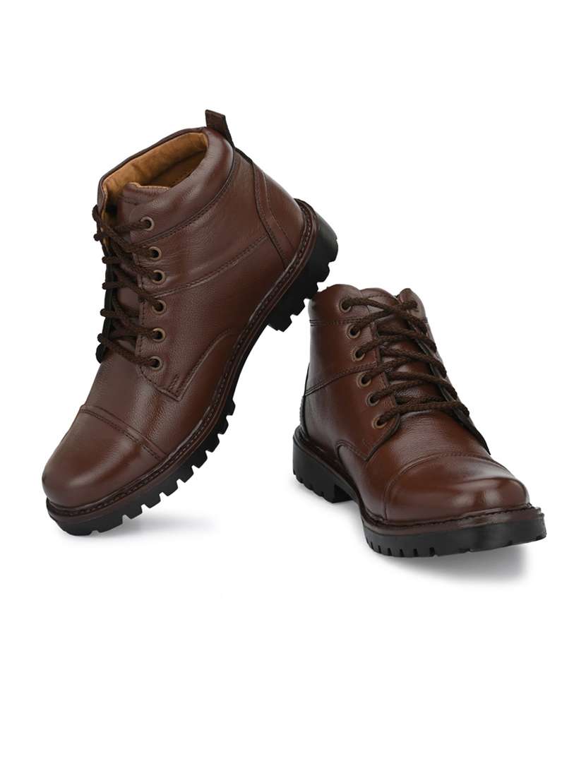 men brown lace up boots - 21717364 -  Standard Image - 2