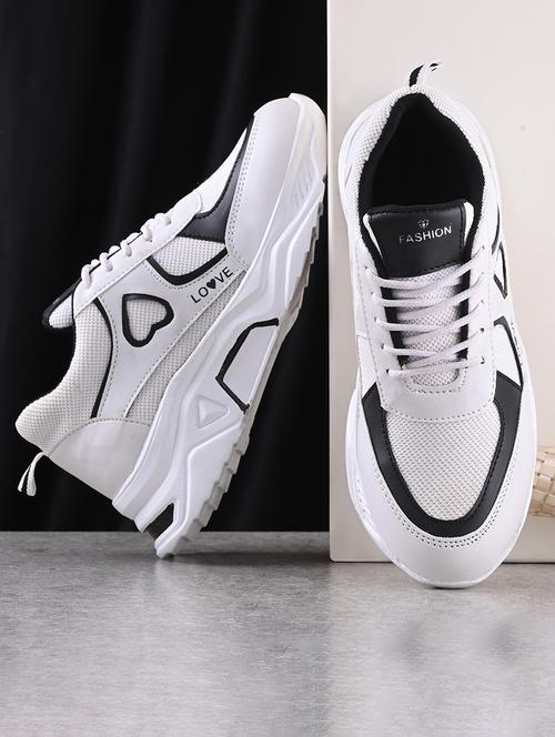 women white lace-up sneakers - 21717372 -  Standard Image - 0
