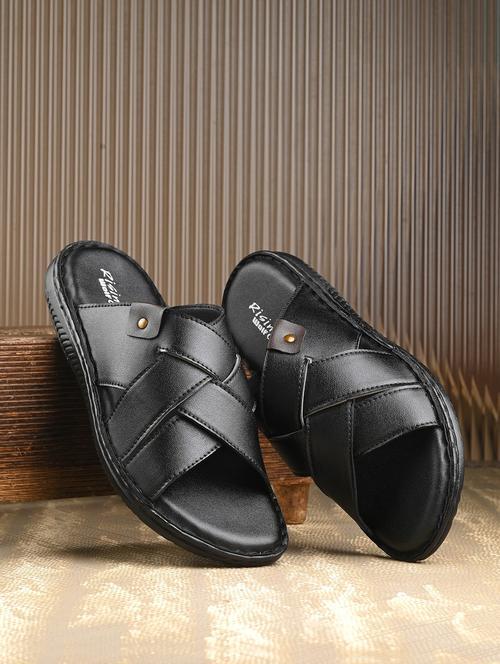 men black slip on sandal - 21717391 - Standard Image - 0