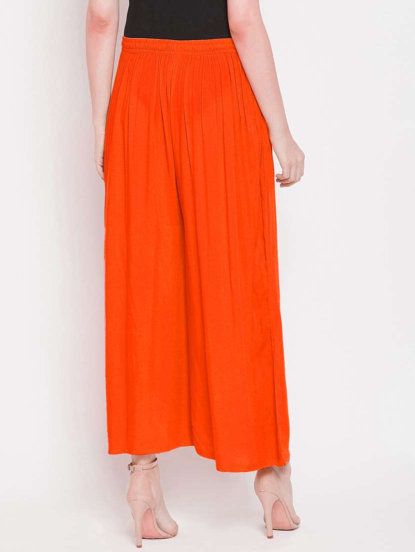 women solid mid rise palazzo - 21717416 -  Standard Image - 2