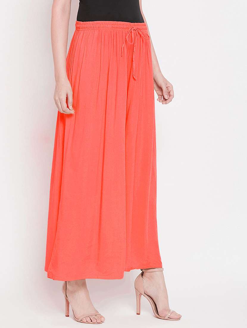 women solid mid rise palazzo - 21717424 -  Standard Image - 2