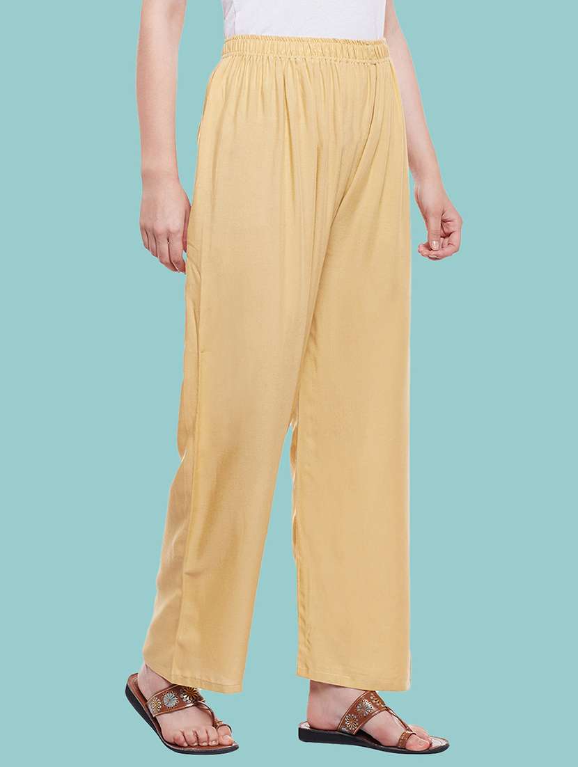 women solid mid rise palazzo - 21717432 -  Standard Image - 2