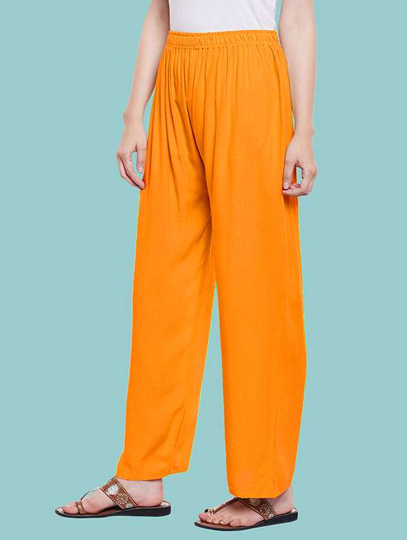 women solid mid rise palazzo - 21717440 -  Standard Image - 2