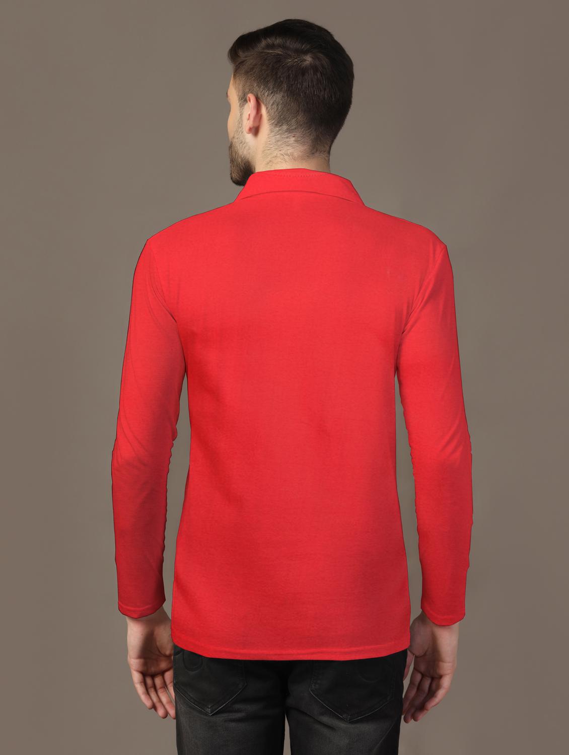 men long sleeves plain polo t-shirt - 21717462 - Standard Image - 2