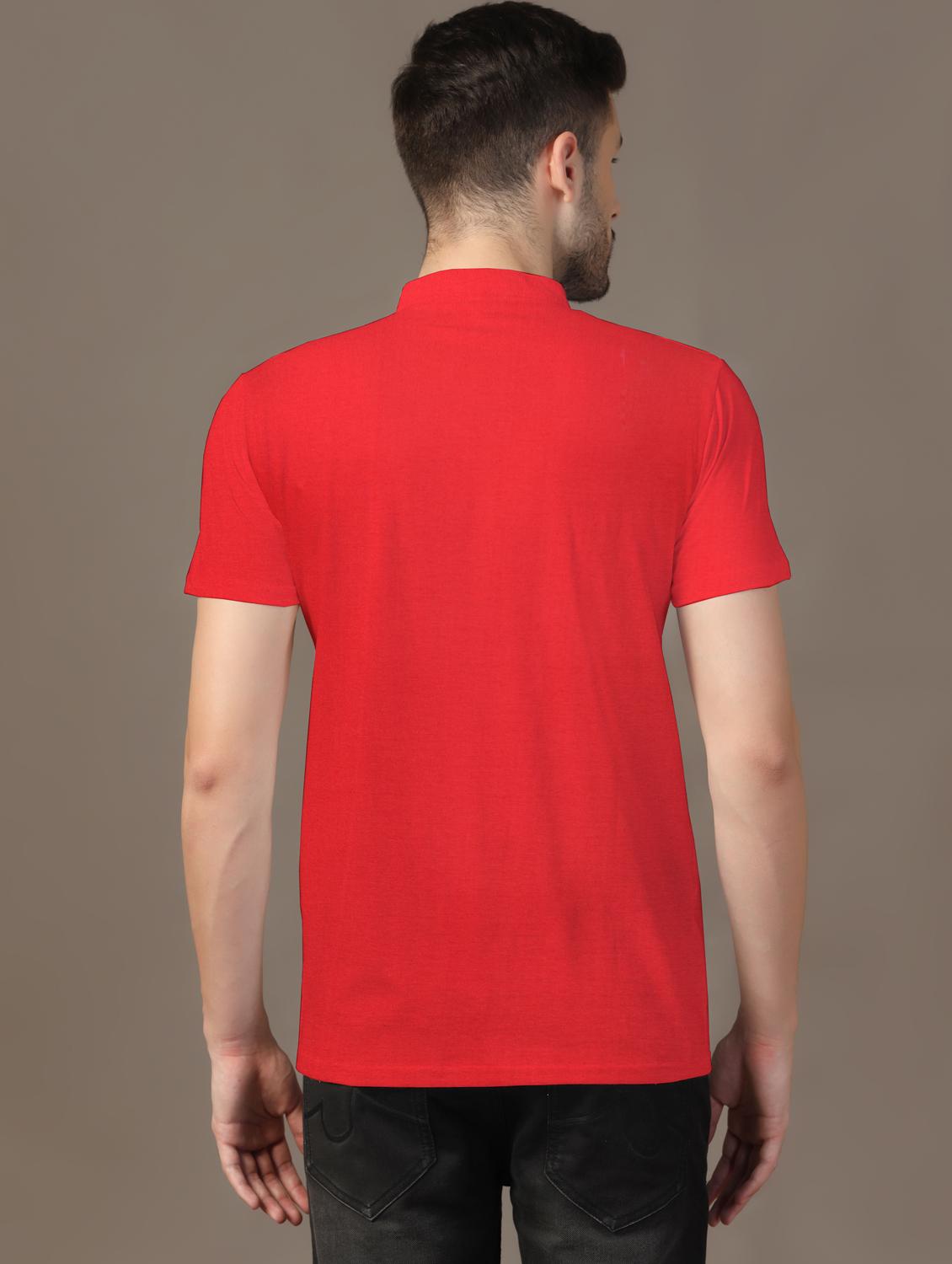 men mandarin neck plain t-shirt - 21717491 - Standard Image - 2