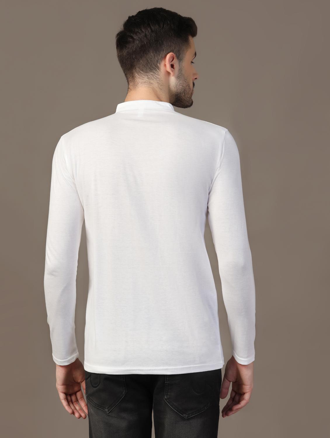 men mandarin neck plain t-shirt - 21717503 - Standard Image - 2