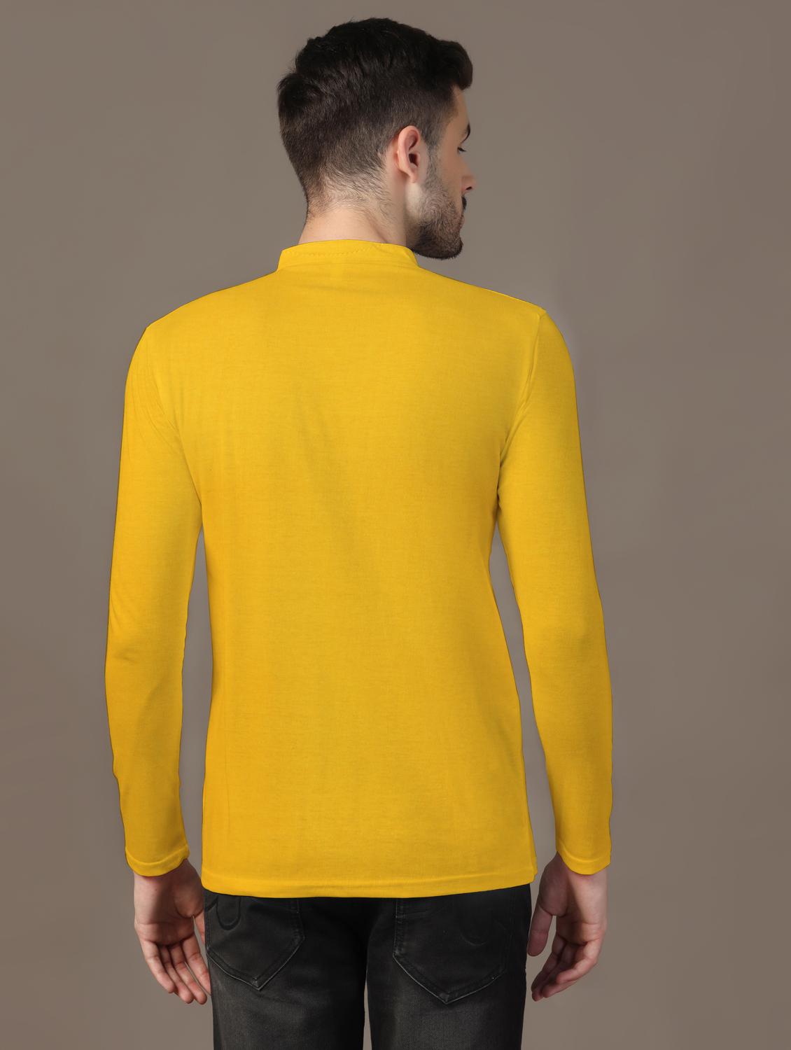 men mandarin neck plain t-shirt - 21717504 - Standard Image - 2