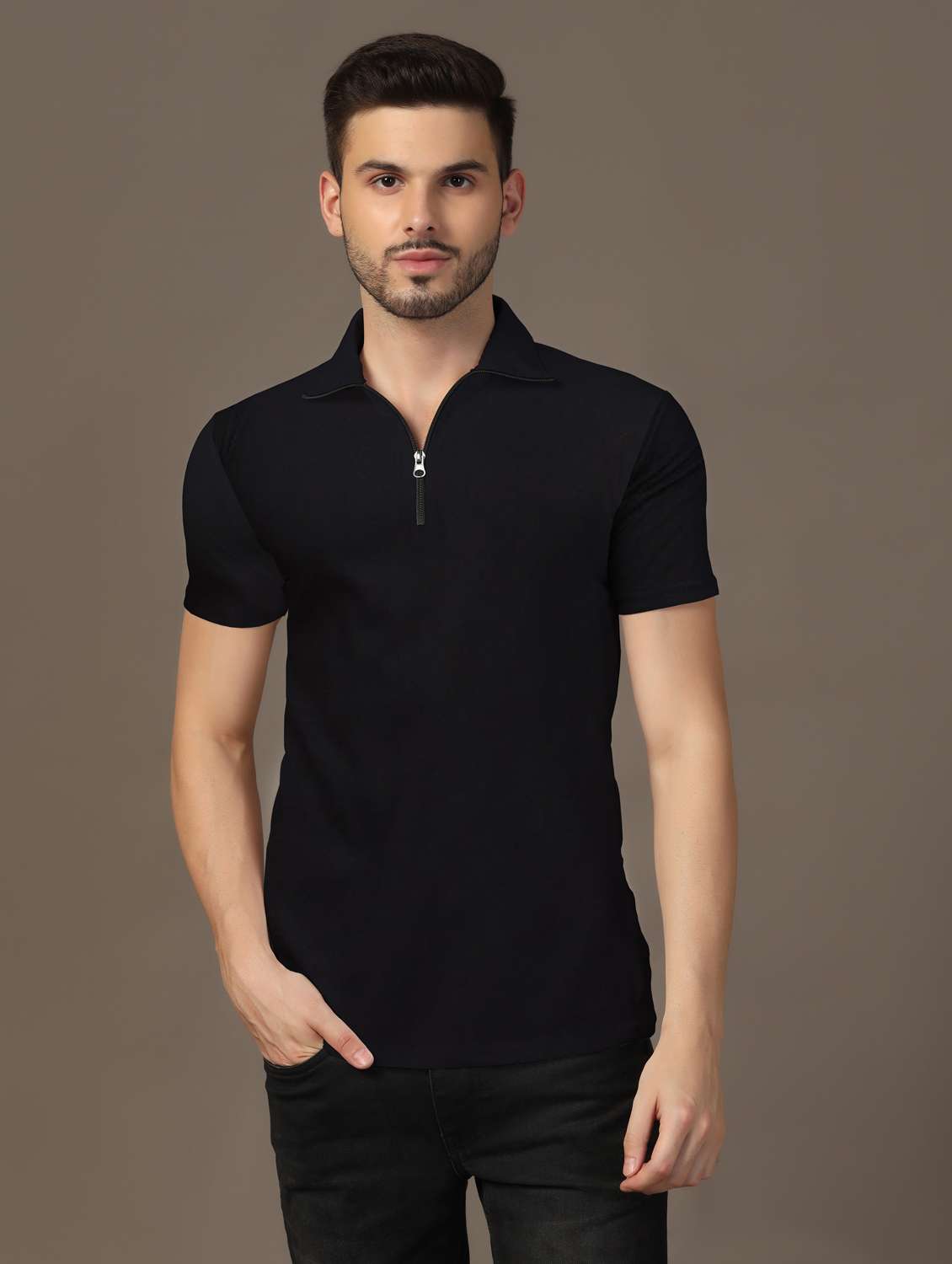 men short sleeves plain polo t-shirt
