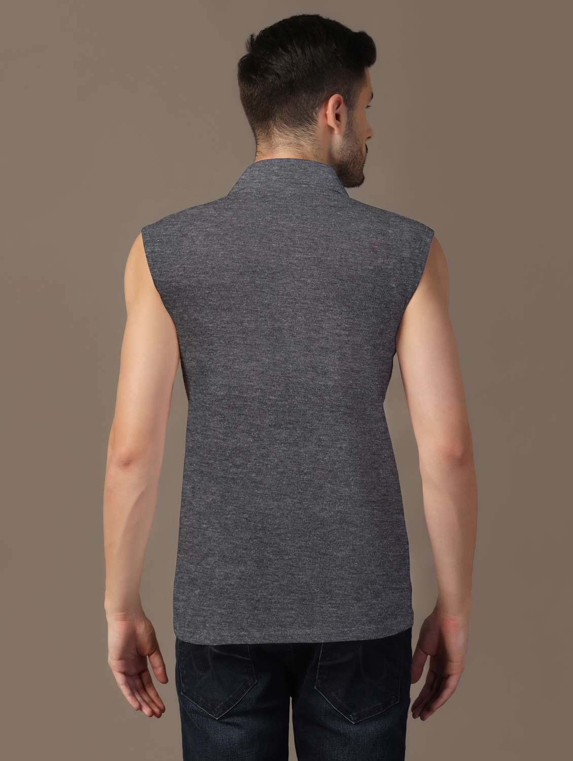 men sleeveless plain polo t-shirt - 21717526 -  Standard Image - 2