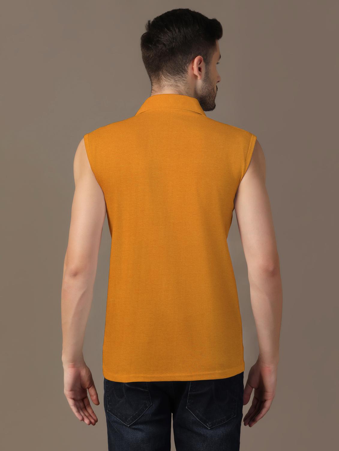 men sleeveless plain polo t-shirt - 21717528 - Standard Image - 2