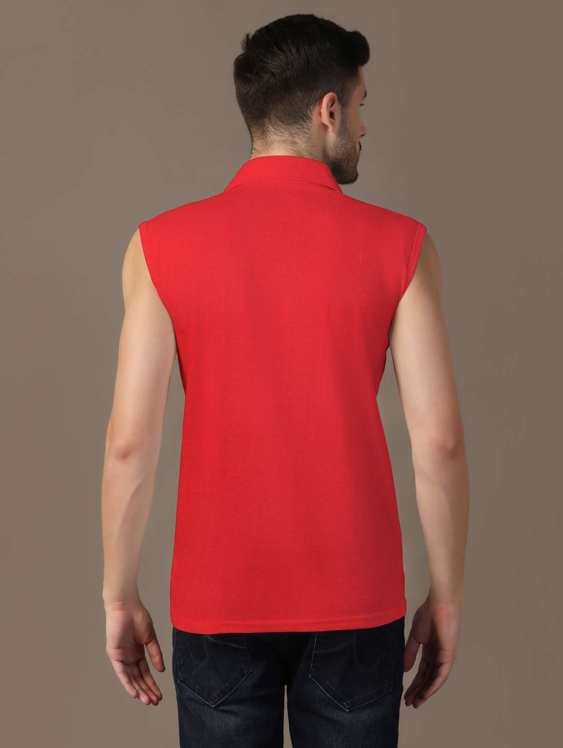 men sleeveless plain polo t-shirt - 21717531 -  Standard Image - 2