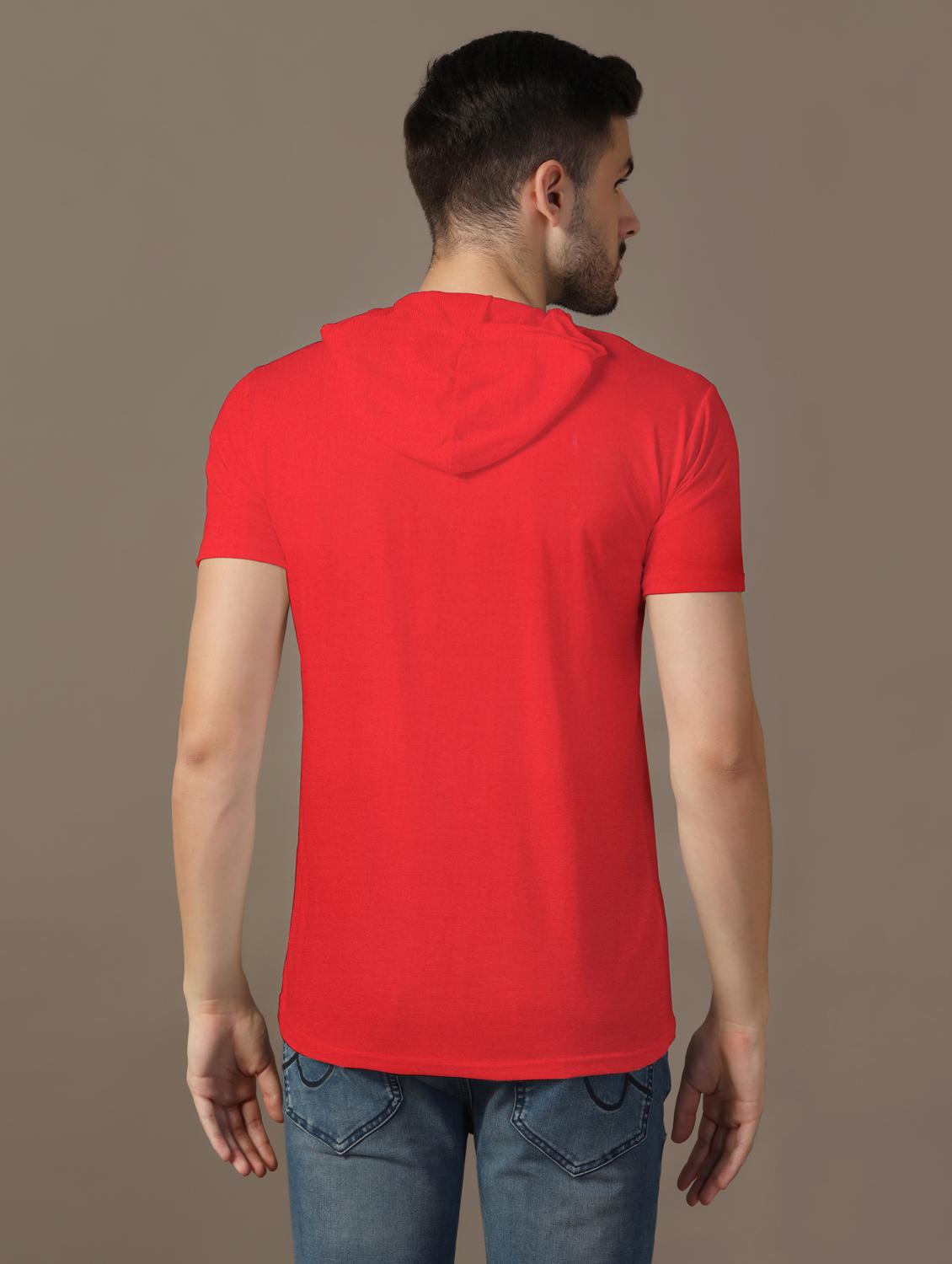 men hooded plain t-shirt - 21717551 - Standard Image - 2