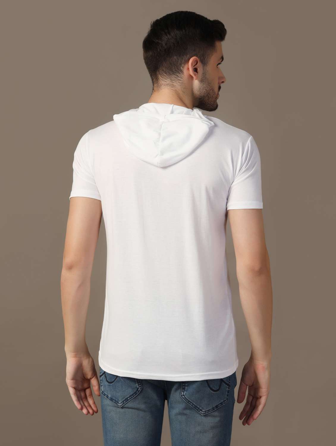 men hooded plain t-shirt - 21717553 -  Standard Image - 2