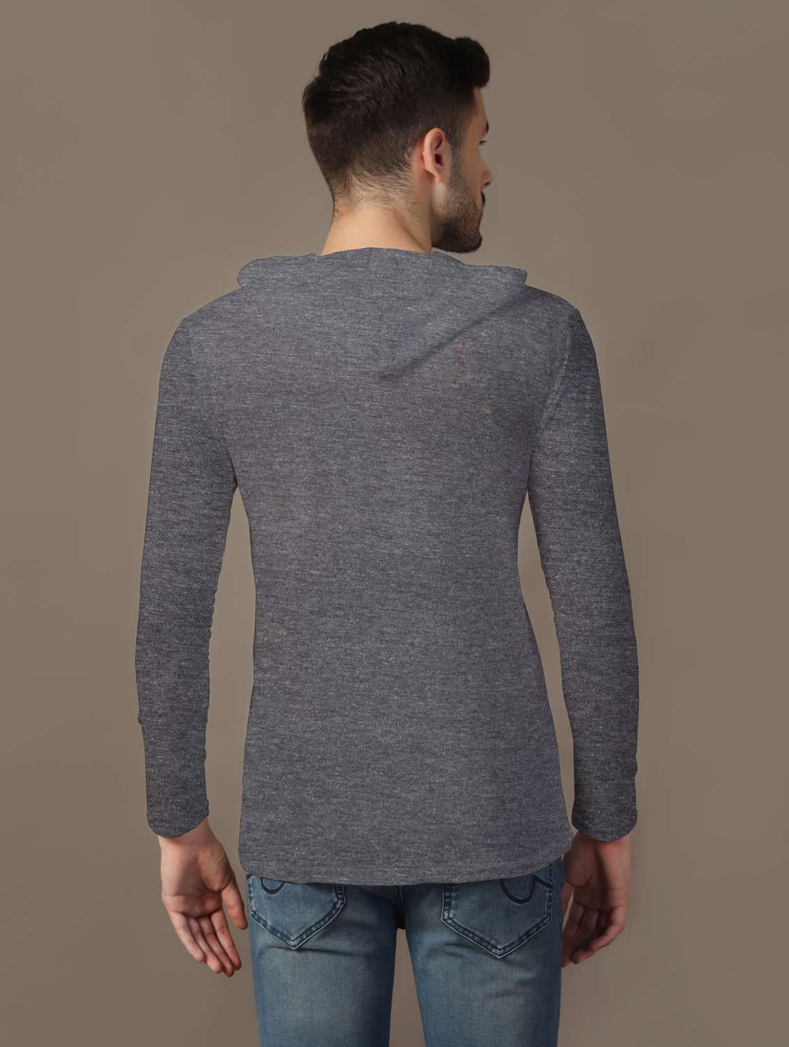 men hooded plain t-shirt - 21717556 -  Standard Image - 2