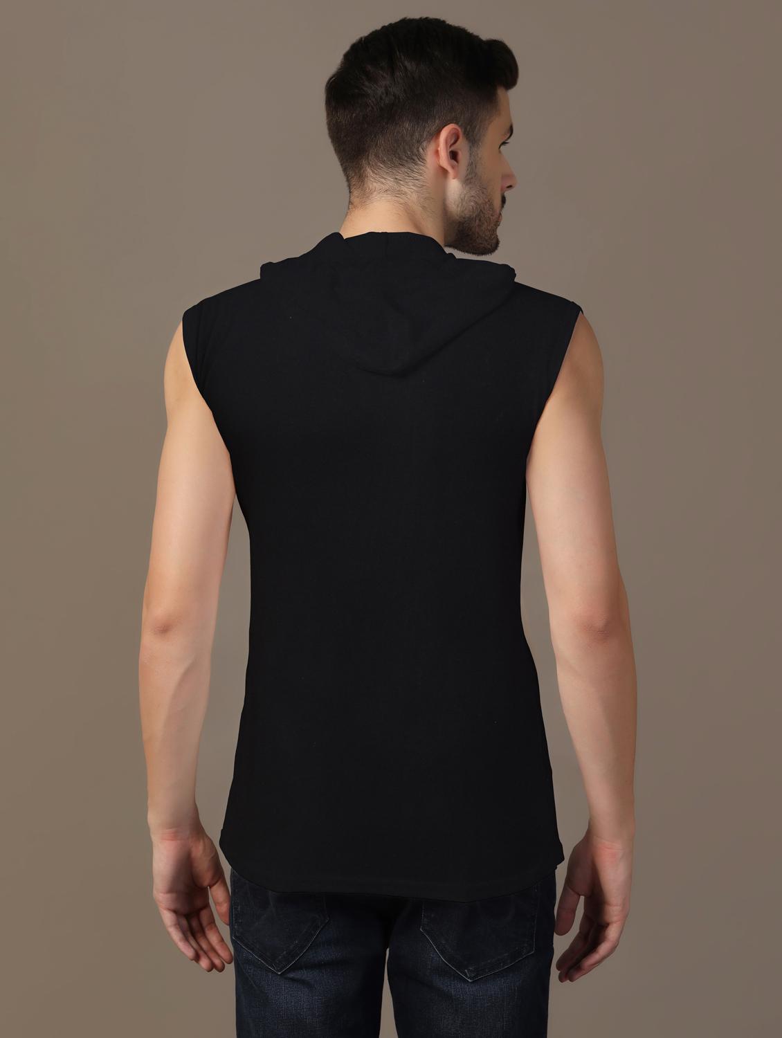men hooded plain t-shirt - 21717565 - Standard Image - 2