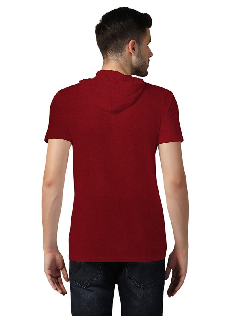 men hooded plain t-shirt - 21717617 - Standard Image - 2