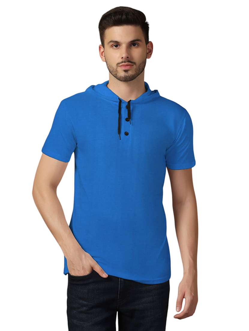men hooded plain t-shirt