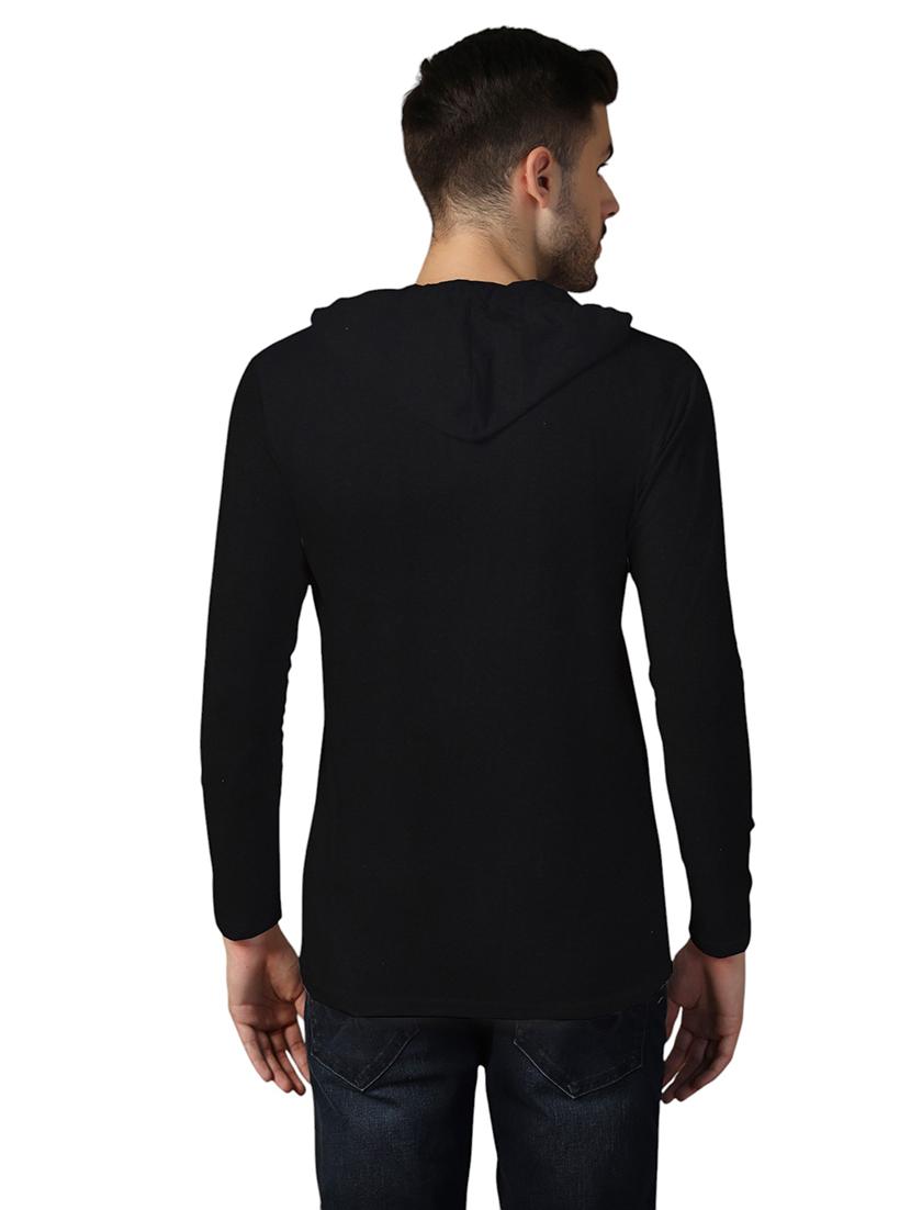 men hooded plain t-shirt - 21717625 - Standard Image - 2