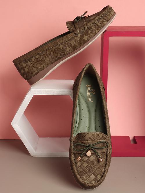 green pu slip on loafers - 21717699 -  Standard Image - 0