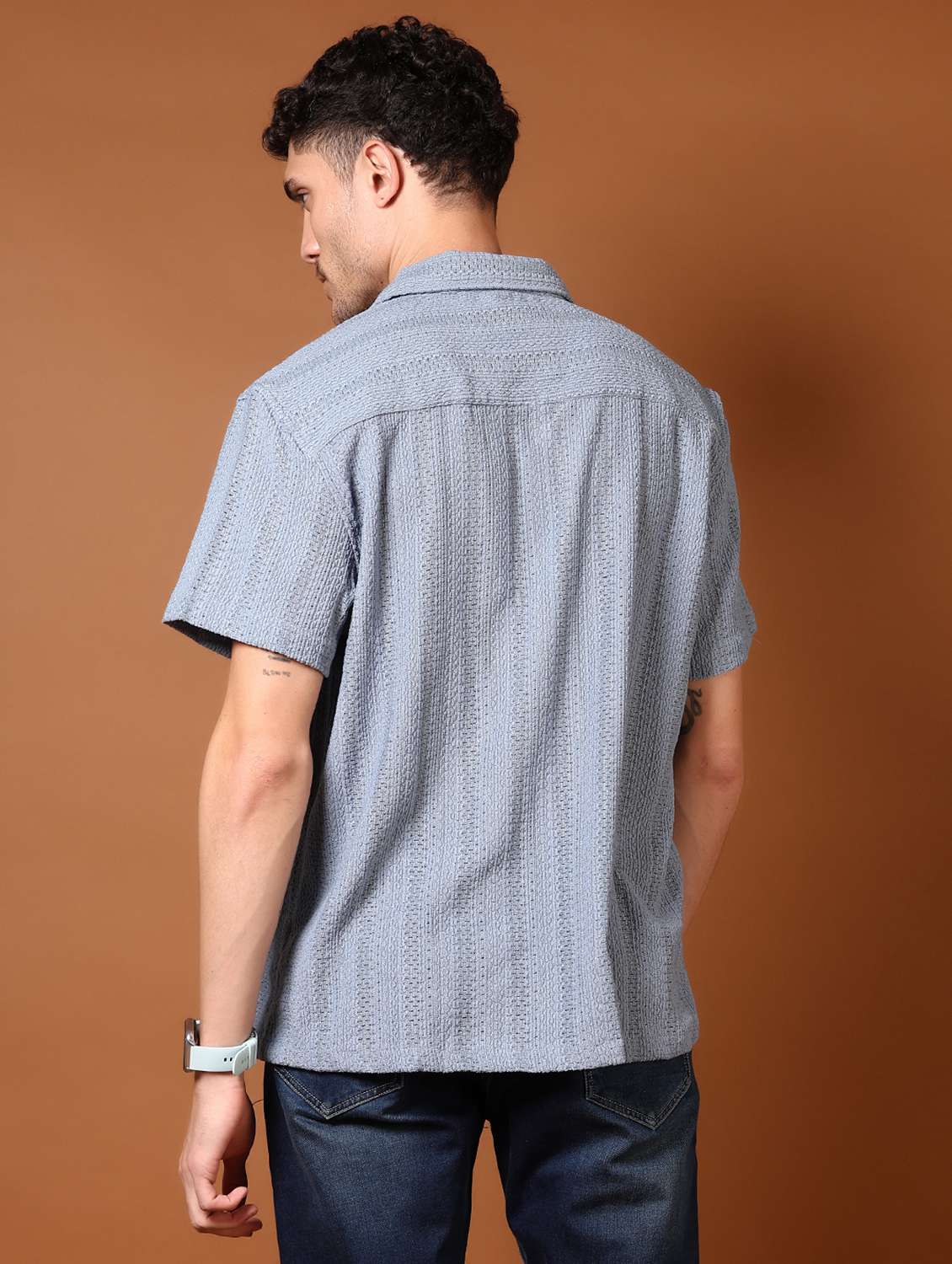 men self design short sleeve casual shirt - 21717844 -  Standard Image - 2