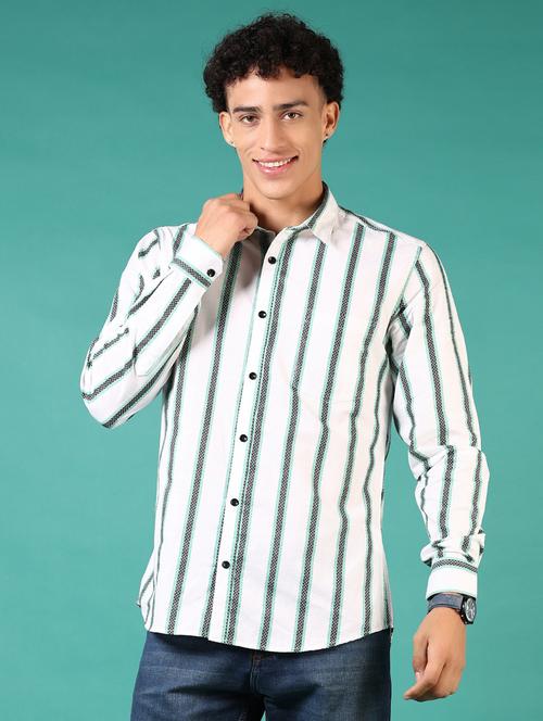 men stripes long sleeve casual shirt - 21717852 - Standard Image - 0