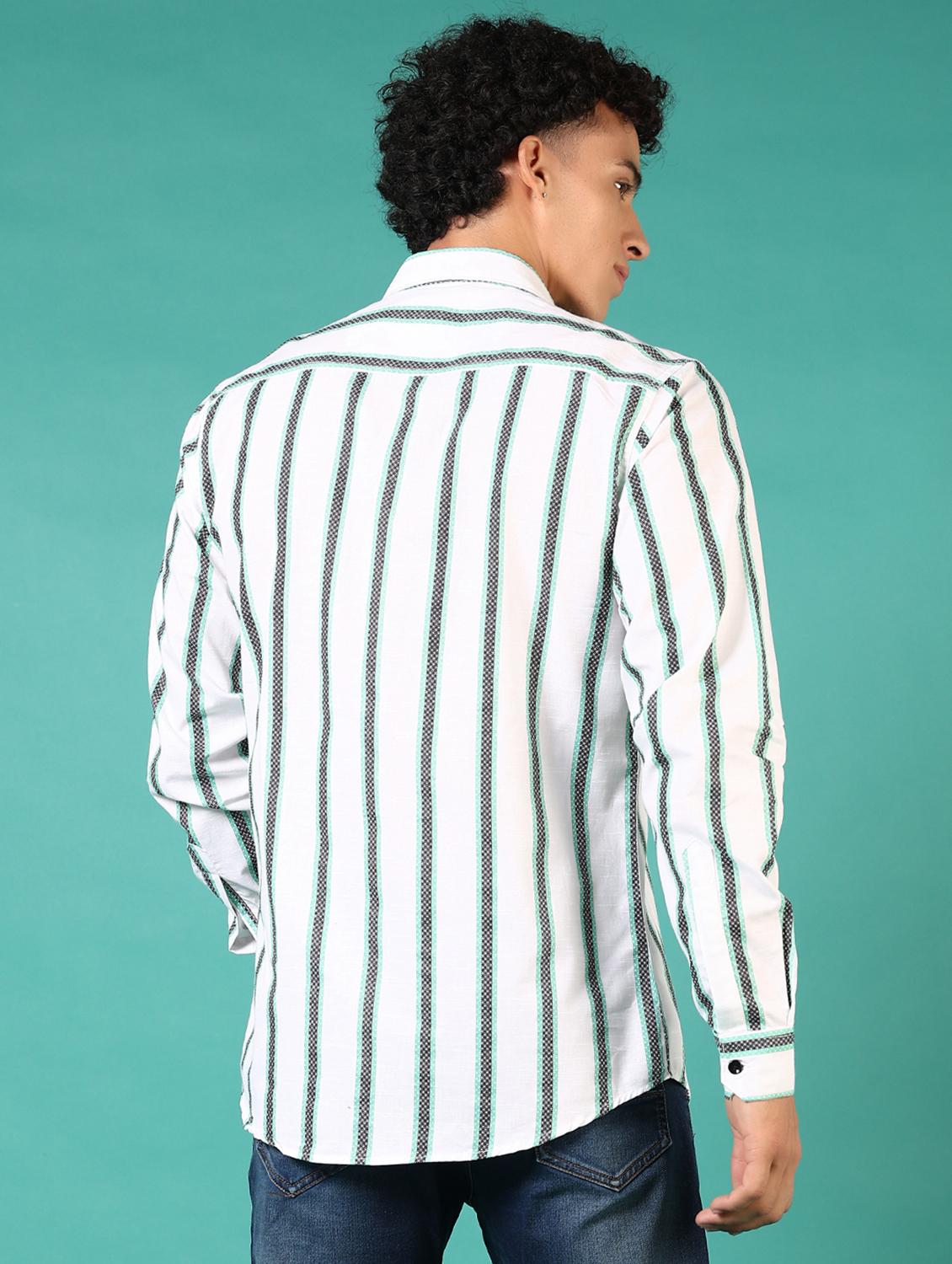 men stripes long sleeve casual shirt - 21717852 - Standard Image - 2
