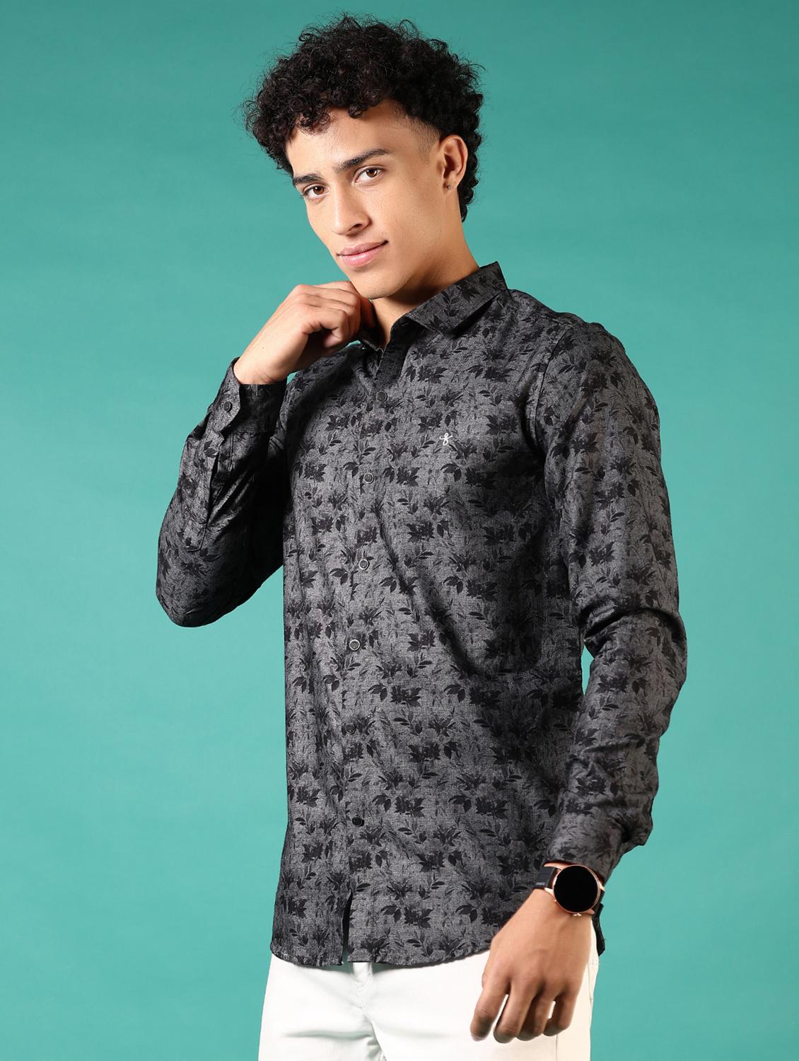 men printed long sleeve casual shirt - 21717878 - Standard Image - 2