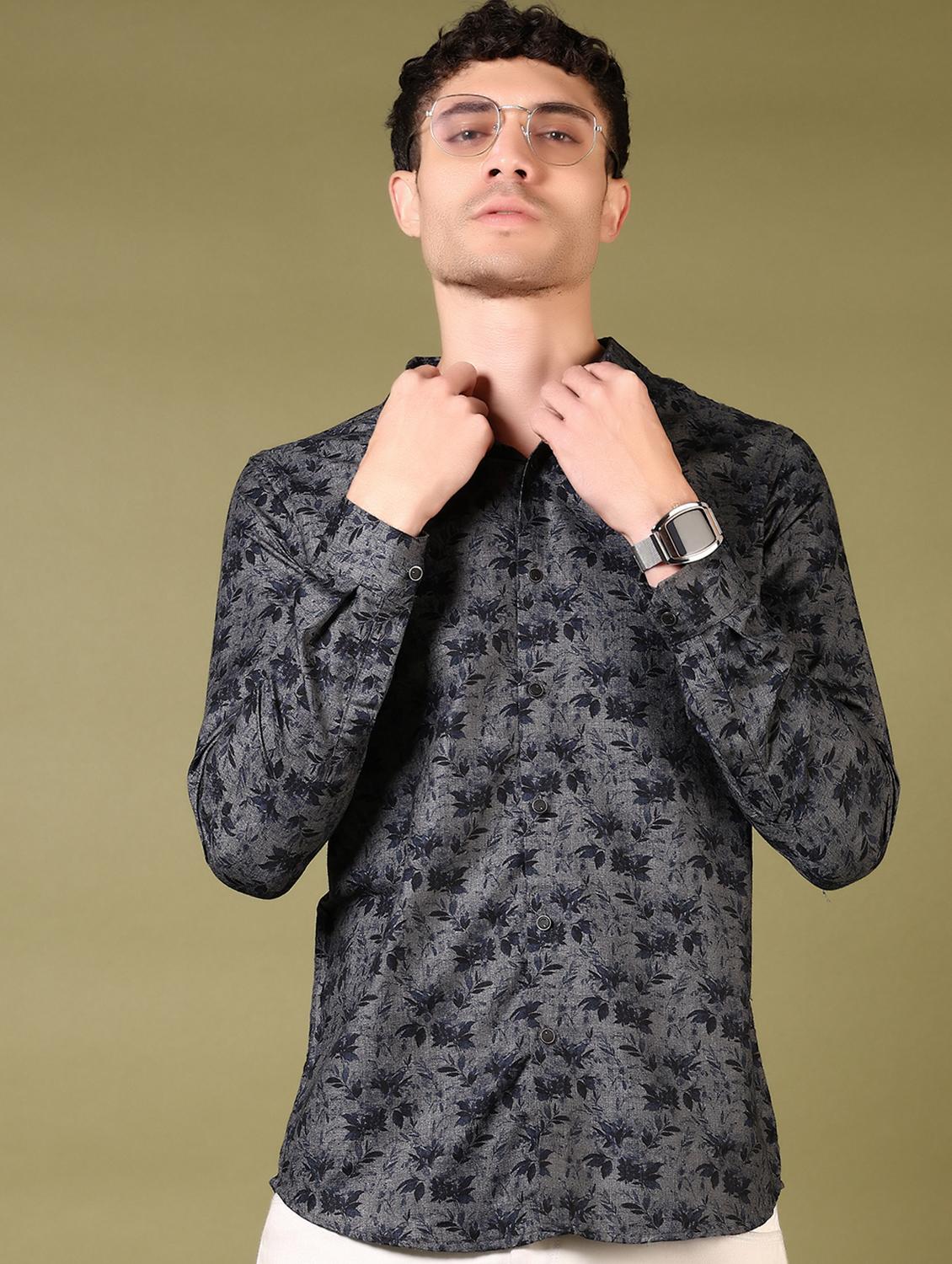 men printed long sleeve casual shirt - 21717879 - Standard Image - 2