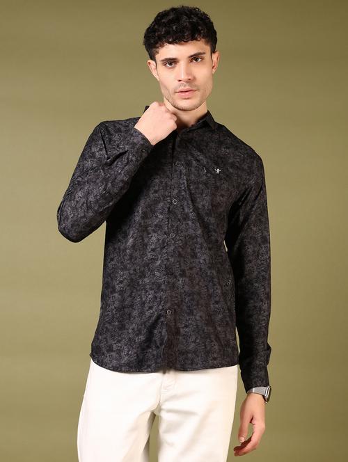 men printed long sleeve casual shirt - 21717880 - Standard Image - 0