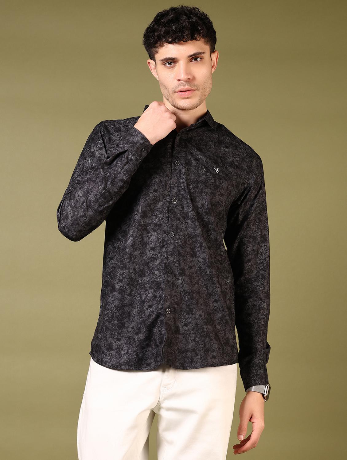 men printed long sleeve casual shirt - 21717880 - Zoom Image - 0